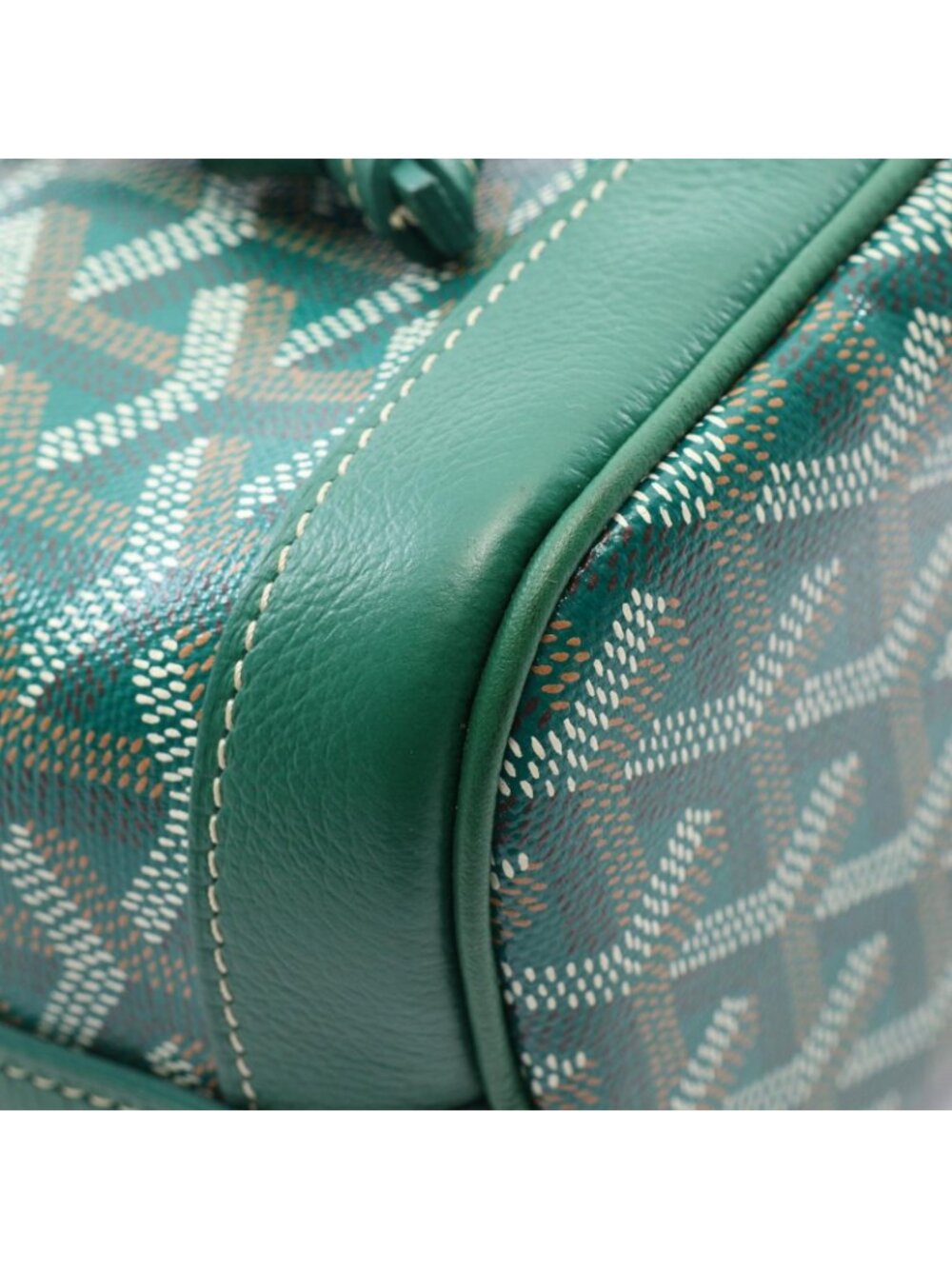 Goyard Petit Flo Mini Bag 2-Way Green White Brown Leather - Picture 5 of 6
